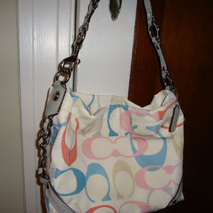 Coach Carly Optic Print Nylon Shoulder Bag